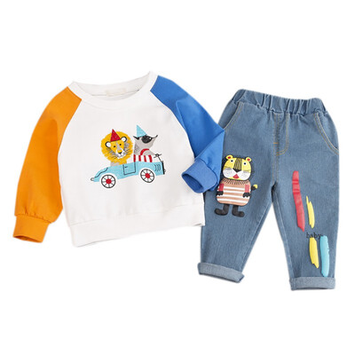 New Autumn Baby Boys Clothes 2pcs 0-4T Cute Toddler Long Sleeve Cartoon Pattern Sweatshirt TopsDenim Pants Trouser Costume Set
New Autumn Baby Boys Clothes 2pcs 0-4T Cute Toddler Long Sleeve Cartoon Pattern Sweatshirt TopsDenim Pants Trouser Costume Set