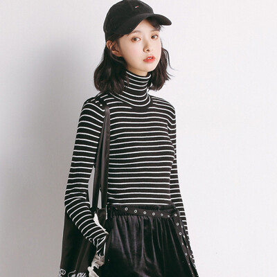 City plus CITYPLUS 2017 winter new art women's high collar stripes knitted bottoming shirt wild coat sweater CWYC17T167 white uniform
City plus CITYPLUS 2017 winter new art women's high collar stripes knitted bottoming shirt wild coat sweater CWYC17T167 white uniform