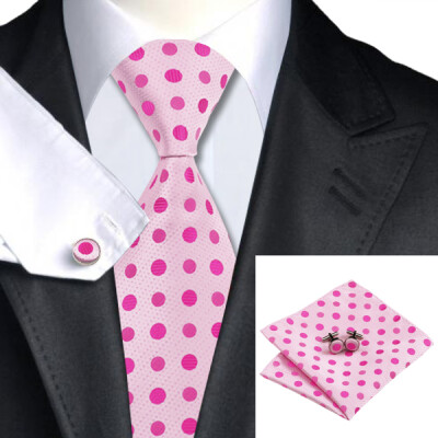 N-0756 Vogue Men Silk Tie Set Pink Polka Dots Necktie Handkerchief Cufflinks Set Ties For Men Formal Wedding Business wholesale
N-0756 Vogue Men Silk Tie Set Pink Polka Dots Necktie Handkerchief Cufflinks Set Ties For Men Formal Wedding Business wholesale