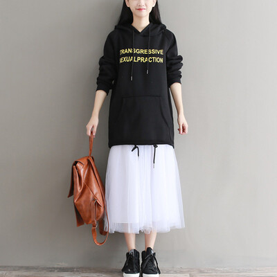 City plus CITYPLUS 2017 winter new literary women loose loose long-sleeved shirt wild long hooded sweater CWWY17T169 dark green
City plus CITYPLUS 2017 winter new literary women loose loose long-sleeved shirt wild long hooded sweater CWWY17T169 dark green