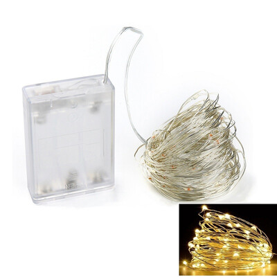 10M 100-LED Silver Wire Strip Light Battery Operated Fairy Lights Garlands Christmas Holiday Wedding Party 1PC
10M 100-LED Silver Wire Strip Light Battery Operated Fairy Lights Garlands Christmas Holiday Wedding Party 1PC