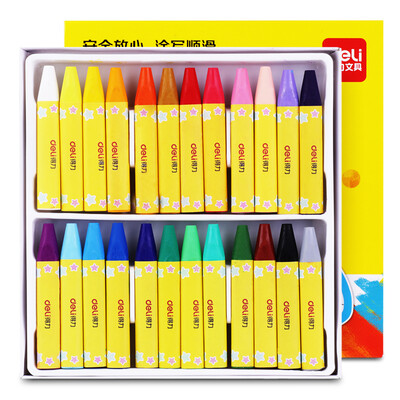 Deli deli 24 color student triangle rod silk oil painting stick children Crayon painting pen 72080
Deli deli 24 color student triangle rod silk oil painting stick children Crayon painting pen 72080