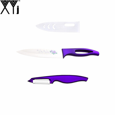 Ceramic Knife Set Pattern Blade Purple Handle 5 Inch Slicing Kitchen Knives With Sharp Peeler Top Grade XYJ Brand Cooking Tools
Ceramic Knife Set Pattern Blade Purple Handle 5 Inch Slicing Kitchen Knives With Sharp Peeler Top Grade XYJ Brand Cooking Tools