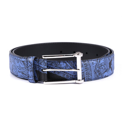 VERSACE Versace luxury goods 18 spring&summer new mens black with blue leather pin buckle belt belt DCU4041 DVGST DNK8P 95
VERSACE Versace luxury goods 18 spring&summer new mens black with blue leather pin buckle belt belt DCU4041 DVGST DNK8P 95