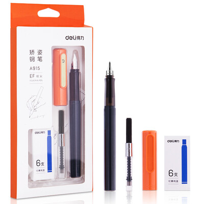 Deli deli EF Mingjian Youshang series posture posture pen signature pen posture posture pen give water absorber six ink bags orange A915
Deli deli EF Mingjian Youshang series posture posture pen signature pen posture posture pen give water absorber six ink bags orange A915