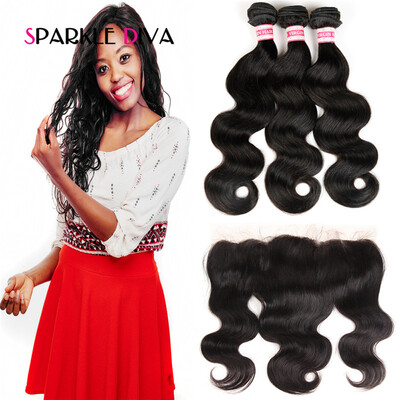 Sparkle Diva Brazilian Body Wave 3 Bundles Human Hair Bundles With Frontal Closure 13x4 Lace Frontal For Salon Remy Hair
Sparkle Diva Brazilian Body Wave 3 Bundles Human Hair Bundles With Frontal Closure 13x4 Lace Frontal For Salon Remy Hair