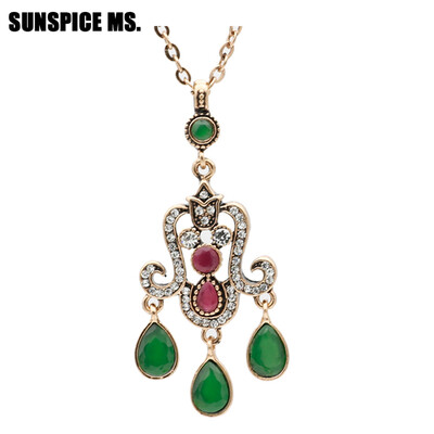 Vintage Turkish Women Long Flower Pendant Necklace Antique Gold Color Resin Retro Jewelry Indian Bohemia Wedding Drop Necklace
Vintage Turkish Women Long Flower Pendant Necklace Antique Gold Color Resin Retro Jewelry Indian Bohemia Wedding Drop Necklace