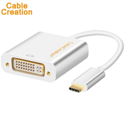 CABLE CREATION Type-C to DVI Converter USB31 USB-C to DVI Adapter 1080P White Adapter to New MACBOOK to Monitor CD0002
CABLE CREATION Type-C to DVI Converter USB31 USB-C to DVI Adapter 1080P White Adapter to New MACBOOK to Monitor CD0002