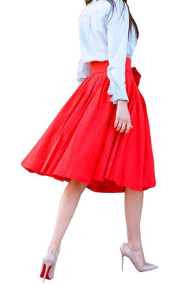 Lovaru ™summer style skirt 2015 New Fashion women's knee length skirts red pleated high waist skirts with bows plus size
Lovaru ™summer style skirt 2015 New Fashion women's knee length skirts red pleated high waist skirts with bows plus size