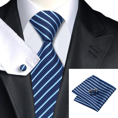 N-0337 Vogue Men Silk Tie Set Blue Stripe Necktie Handkerchief Cufflinks Set Ties For Men Formal Wedding Business wholesale
N-0337 Vogue Men Silk Tie Set Blue Stripe Necktie Handkerchief Cufflinks Set Ties For Men Formal Wedding Business wholesale