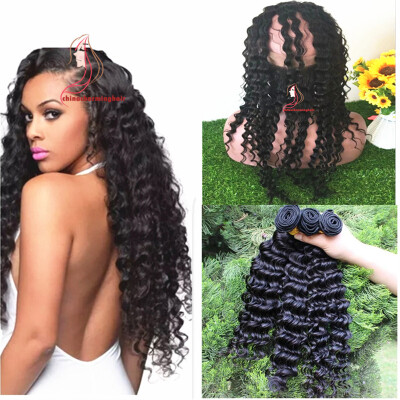 Deep Wave 360 lace frontal with 3 bundles Color 1B Brazilian Peruvian Human Hair Deep Curly Virgin Hair
Deep Wave 360 lace frontal with 3 bundles Color 1B Brazilian Peruvian Human Hair Deep Curly Virgin Hair