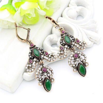 Vintage Slavic Women Resin Flower Drop Earring Long Hook Jewelry Dangle Earring Antique Gold Color Arabesque Ethnic Bride Bijoux
Vintage Slavic Women Resin Flower Drop Earring Long Hook Jewelry Dangle Earring Antique Gold Color Arabesque Ethnic Bride Bijoux