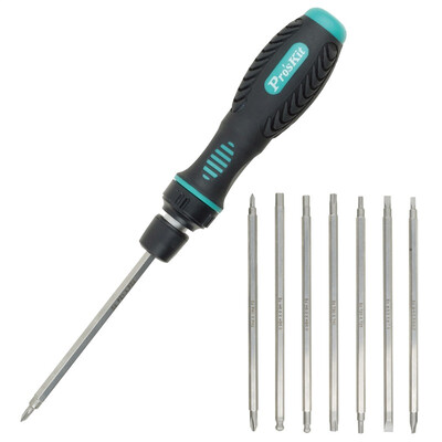 Proskit SD-9816 16-in-1 soft handle ratchet telescopic precision screwdriver set high torque screwdriver set
Proskit SD-9816 16-in-1 soft handle ratchet telescopic precision screwdriver set high torque screwdriver set