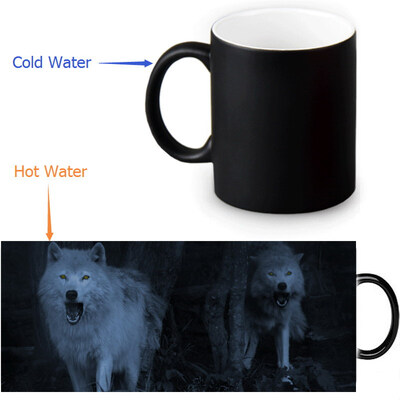 Wolf 350ml12oz Heat Reveal Mug Color Change Coffee Cup Sensitive Morphing Mugs Magic Mug Milk Tea Cups
Wolf 350ml12oz Heat Reveal Mug Color Change Coffee Cup Sensitive Morphing Mugs Magic Mug Milk Tea Cups