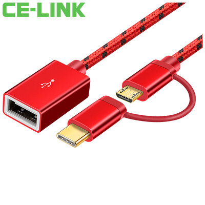 CE-LINK Type-Cmicro usb two in one OTG adapter Android phone U disk data cable red 018 meters 4192
CE-LINK Type-Cmicro usb two in one OTG adapter Android phone U disk data cable red 018 meters 4192