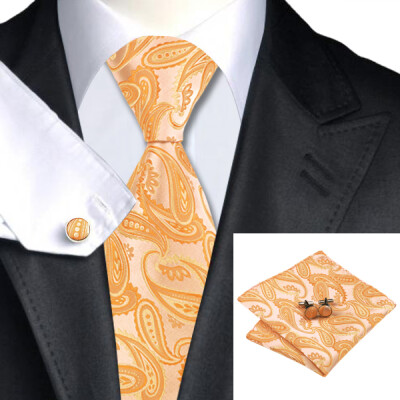 N-1067 Vogue Men Silk Tie Set Orange Paisley Necktie Handkerchief Cufflinks Set Ties For Men Formal Wedding Business wholesale
N-1067 Vogue Men Silk Tie Set Orange Paisley Necktie Handkerchief Cufflinks Set Ties For Men Formal Wedding Business wholesale