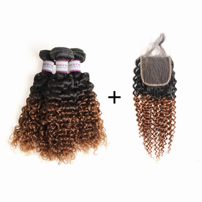 Racily Hair Ombre Brazilian Kinky Curl Hair 3 Bundles with Lace Closure Color 1B 30 Black to Dark Brown Jerry Curly Human Hair
Racily Hair Ombre Brazilian Kinky Curl Hair 3 Bundles with Lace Closure Color 1B 30 Black to Dark Brown Jerry Curly Human Hair