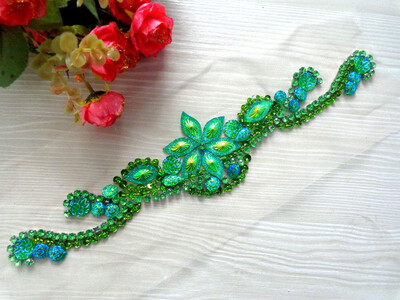 327cm hand made crystal patches sew on green Rhinestones applique for top dress skirt belt
327cm hand made crystal patches sew on green Rhinestones applique for top dress skirt belt