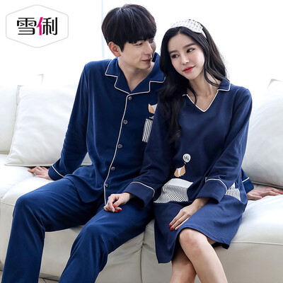 Snowy spring cotton couple pajamas sexy V-neck women nightdress sports can wear mens long-sleeved cotton suit womens blue
Snowy spring cotton couple pajamas sexy V-neck women nightdress sports can wear mens long-sleeved cotton suit womens blue