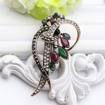 Vintage Banquet Brooch Women Turkish Jewelry Antique Gold Color Multicolor Resin Flower Brooches Broches Ladies Hijab Scarf Pin
Vintage Banquet Brooch Women Turkish Jewelry Antique Gold Color Multicolor Resin Flower Brooches Broches Ladies Hijab Scarf Pin