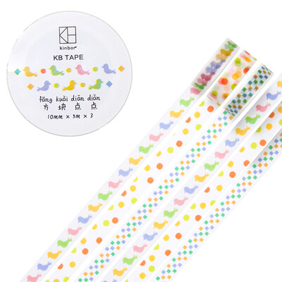 Kinbor 3 roll pocket book&paper tape 10mm5m basic handbook sticker color tape dot line DTB64157
Kinbor 3 roll pocket book&paper tape 10mm5m basic handbook sticker color tape dot line DTB64157