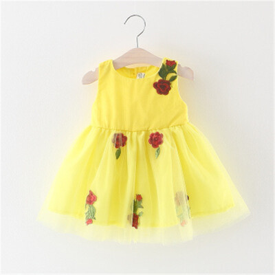 70-100 Summer Girls Fashion embroidered Rose Dress Children Kids Sleeveless O-Neck Mini Dress
70-100 Summer Girls Fashion embroidered Rose Dress Children Kids Sleeveless O-Neck Mini Dress