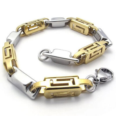 Hpolw Mens Silver&gold Stainless Steel Key-shape Link Golden hollow Lobster clasp Bracelets
Hpolw Mens Silver&gold Stainless Steel Key-shape Link Golden hollow Lobster clasp Bracelets