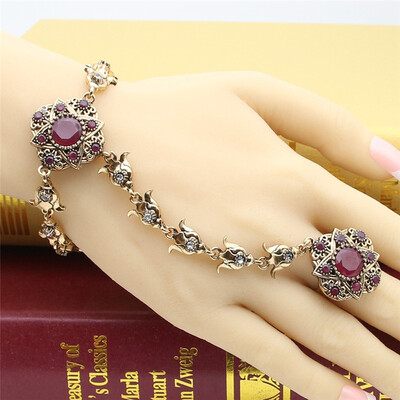 New Turkish Jewelry Sets For Women Ring&Bracelet Antique Gold Color Resin Bracelet Adjustable Size Ring Ethnic Hand Back Bijoux
New Turkish Jewelry Sets For Women Ring&Bracelet Antique Gold Color Resin Bracelet Adjustable Size Ring Ethnic Hand Back Bijoux