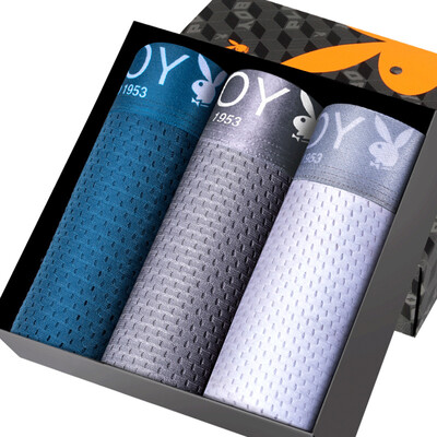 Playboy PLAYBOY Panties Mens Light Root Mesh Breathable Boxer Briefs 3 Gift Boxes Blue Purple Dark Gray Combination
Playboy PLAYBOY Panties Mens Light Root Mesh Breathable Boxer Briefs 3 Gift Boxes Blue Purple Dark Gray Combination