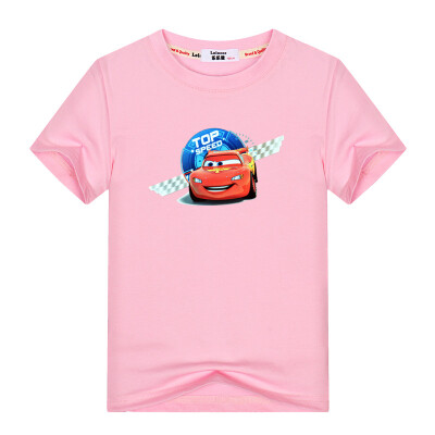 

2018 новый забавный мультфильм автомобиль мальчик хлопок футболка Топы O воротник аниме печати Дети футболки Тис милый мальчик фут