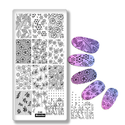 Flower Leaf Theme Rectangle Nail Art Stamp Template Image Plate Lace Grid Dot Pattern Nail Stamping Plate with White Pad C49
Flower Leaf Theme Rectangle Nail Art Stamp Template Image Plate Lace Grid Dot Pattern Nail Stamping Plate with White Pad C49