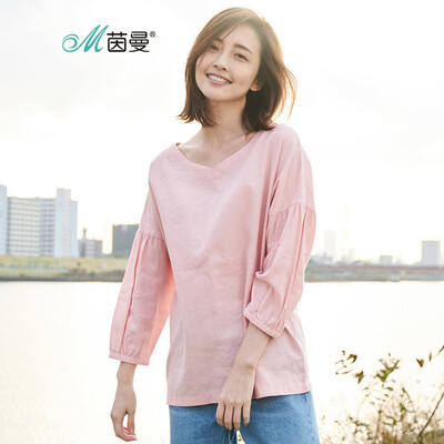 InMAN INMAN before&after the two long-sleeved V-neck cotton&linen pullover shirt female 18810VP11064 pink
InMAN INMAN before&after the two long-sleeved V-neck cotton&linen pullover shirt female 18810VP11064 pink