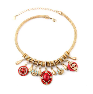 Aiyaya America And Europen Style Waterdrop Cross Retro Turquoise Ruby Sapphire Pendant Statement Necklace
Aiyaya America And Europen Style Waterdrop Cross Retro Turquoise Ruby Sapphire Pendant Statement Necklace
