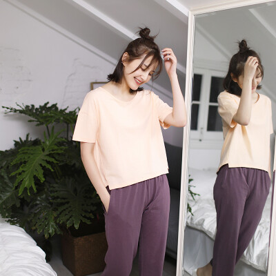 Haizhining WMJ-040 Pajamas Womens Summer Bamboo Cotton Thin Short Sleeve Pants Home Service Set Home Two-piece Light Orange 175 XXL
Haizhining WMJ-040 Pajamas Womens Summer Bamboo Cotton Thin Short Sleeve Pants Home Service Set Home Two-piece Light Orange 175 XXL