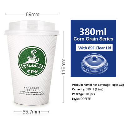OTOR 240ml380ml Disposable Paper Cup with Cover for Hot Drink Milk Tea Coffee Thickend Corrugated Double-Paper Cup 100pcs
OTOR 240ml380ml Disposable Paper Cup with Cover for Hot Drink Milk Tea Coffee Thickend Corrugated Double-Paper Cup 100pcs