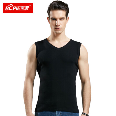 Bao Pai BOPIE mens vest mens cotton wide shoulder fitness vest Slim bottoming shirt 8019 black V-neck 175100
Bao Pai BOPIE mens vest mens cotton wide shoulder fitness vest Slim bottoming shirt 8019 black V-neck 175100
