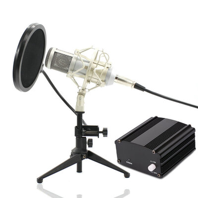 Grinding process Full Set Metal Condenser microphone BM-800 bm 800 48V Phantom power sound card Studio mic computer Microphone
Grinding process Full Set Metal Condenser microphone BM-800 bm 800 48V Phantom power sound card Studio mic computer Microphone