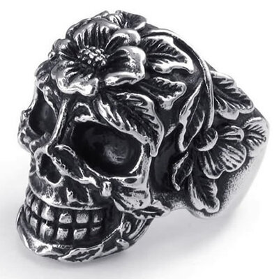 Hpolw Vintage popular Stainless Steel Silver&black Skull Rings For Men High Quality Skeleton Lucky flower pattern Rings
Hpolw Vintage popular Stainless Steel Silver&black Skull Rings For Men High Quality Skeleton Lucky flower pattern Rings