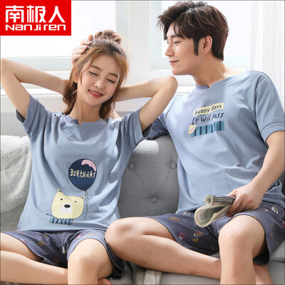 Antarctic pajamas mens cotton thin section short-sleeved shorts couple pajamas women summer casual home service suit male blue XXXL
Antarctic pajamas mens cotton thin section short-sleeved shorts couple pajamas women summer casual home service suit male blue XXXL