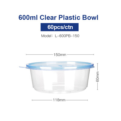 OTOR Salad Bowl with Lid Take Away Plastic Food Container Clear Plastic Bowl Box for Fast Food Bento Microwaveable 150mm 60pcs
OTOR Salad Bowl with Lid Take Away Plastic Food Container Clear Plastic Bowl Box for Fast Food Bento Microwaveable 150mm 60pcs