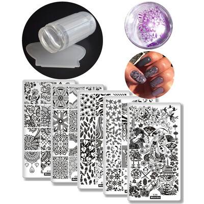 6Pcs Nail Art Stamping Template Flower Lip Kiss Japanese style Manicure Print DIY Image Plate with 1Pc Stamper Scraper Set Kit
6Pcs Nail Art Stamping Template Flower Lip Kiss Japanese style Manicure Print DIY Image Plate with 1Pc Stamper Scraper Set Kit