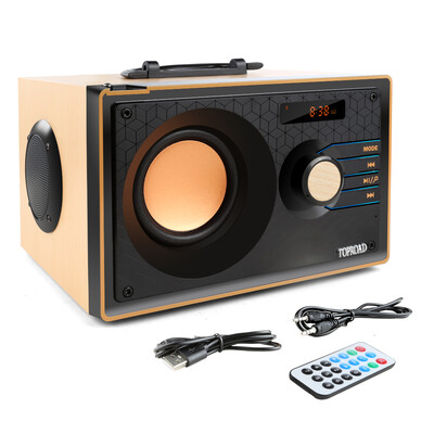 TOPROAD Wooden Bluetooth Speaker Wireless Stereo Subwoofer Speakers Music Player Support LCD Display FM radio Remote Control TF
TOPROAD Wooden Bluetooth Speaker Wireless Stereo Subwoofer Speakers Music Player Support LCD Display FM radio Remote Control TF