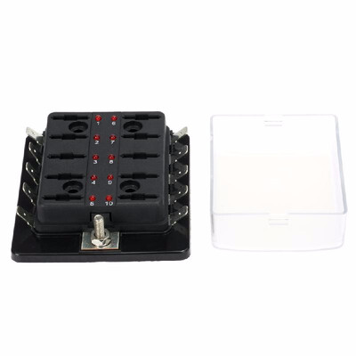 10 Way Blade Fuse Box Holder with LED Warning Light Kit for Car Boat Marine Trike 12V 24V
10 Way Blade Fuse Box Holder with LED Warning Light Kit for Car Boat Marine Trike 12V 24V