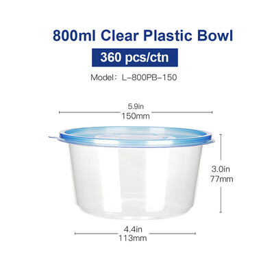 OTOR Salad Bowl with Lid Take Away Plastic Food Container Clear Bowl Box for Fast Food Bento Microwaveable 150mm 360pcs 
OTOR Salad Bowl with Lid Take Away Plastic Food Container Clear Bowl Box for Fast Food Bento Microwaveable 150mm 360pcs