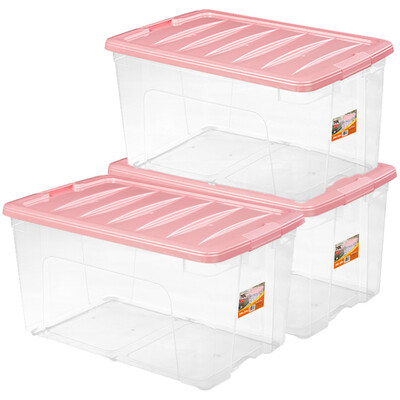 JEKO&JEKO plastic transparent storage box storage box 70L 3 only extra large household quilt clothes toy storage box luxury storage box pink SWB-5330
JEKO&JEKO plastic transparent storage box storage box 70L 3 only extra large household quilt clothes toy storage box luxury storage box pink SWB-5330