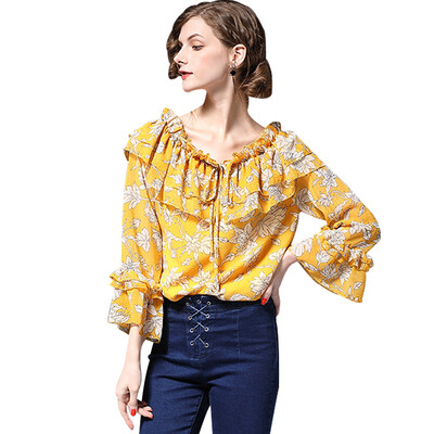 BURDULLY Loose Floral Printed Chiffon Blouse 2018 New Women Tops Long Sleeve Summer Shirts For Ladies Ruffled Blouses Elegant
BURDULLY Loose Floral Printed Chiffon Blouse 2018 New Women Tops Long Sleeve Summer Shirts For Ladies Ruffled Blouses Elegant