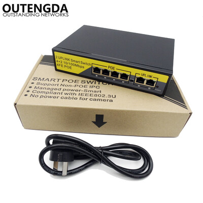 250M 90watt 6 Port 4 PoE Switch 8023af 8023at Power Over Ethernet Switch Injector for Wireless AP IP Phones Camera
250M 90watt 6 Port 4 PoE Switch 8023af 8023at Power Over Ethernet Switch Injector for Wireless AP IP Phones Camera