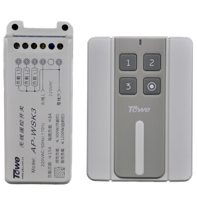 With the (TOWE) electric remote control switch three 220V wireless remote control switch controller
With the (TOWE) electric remote control switch three 220V wireless remote control switch controller