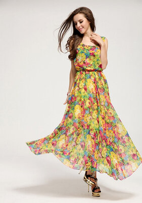 Summer Womens Vintage Style Chiffon Floral Sleeveless Long Maxi Evening Cocktail Party Dress
Summer Womens Vintage Style Chiffon Floral Sleeveless Long Maxi Evening Cocktail Party Dress