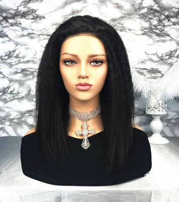 T-top Hair Thick Kinky Straight Remy Human Hair Free Part Lace Front Wig With Pre-Plucked Natural Hairline Bleached Knots For Ladi
T-top Hair Thick Kinky Straight Remy Human Hair Free Part Lace Front Wig With Pre-Plucked Natural Hairline Bleached Knots For Ladi